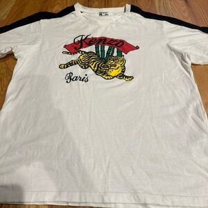 Kenzo Paris White Tiger Embroidered Logo Crewneck Size Large